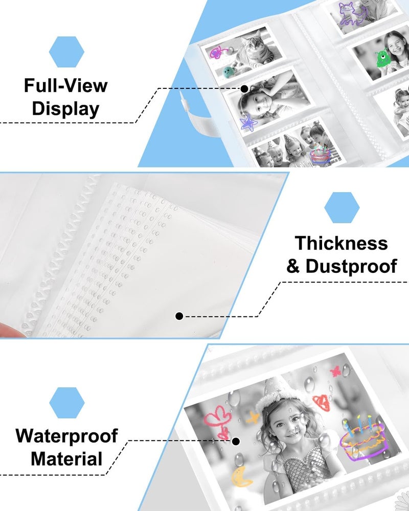 OTJ 12 Rolls Instant Print Camera for Kids Refill Print Paper Thermal Print Paper Rolls - Photo Album 2.5x3.5 Picture Holder Book Holds 120 Horizontal Photos DIY Picture Albums - Image 4